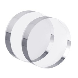 CiaoHER 1in Thickness 4in Diameter Acrylic Disc Display Block Clear Polished Round Pedestal Stand Riser 4" x 4" x 1", 2 Pack
