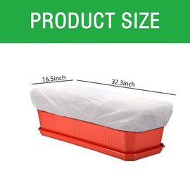 DECOHS 10 Pcs Planter Grow Box Mulch Cover, Fits 29" x 13.5" PE Rectangular Garden Mulch Plant Box Cover, Grass Barrier Planter Box Protection Cover for Garden Plant Flower Boxes (White)