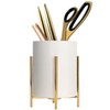 SIEBOLD Gold pencil cup Sturdy metal frame with white ceramic