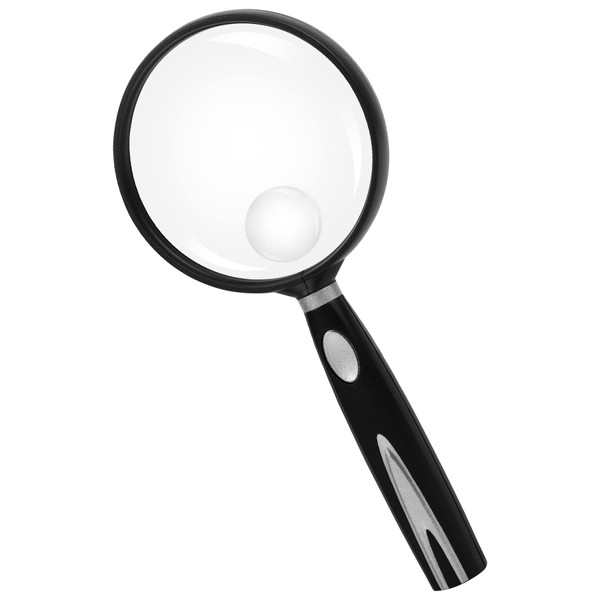 Feosky Handheld Reading Magnifier, 10X 30X Magnifier, 75mm Shatterproof Lens,