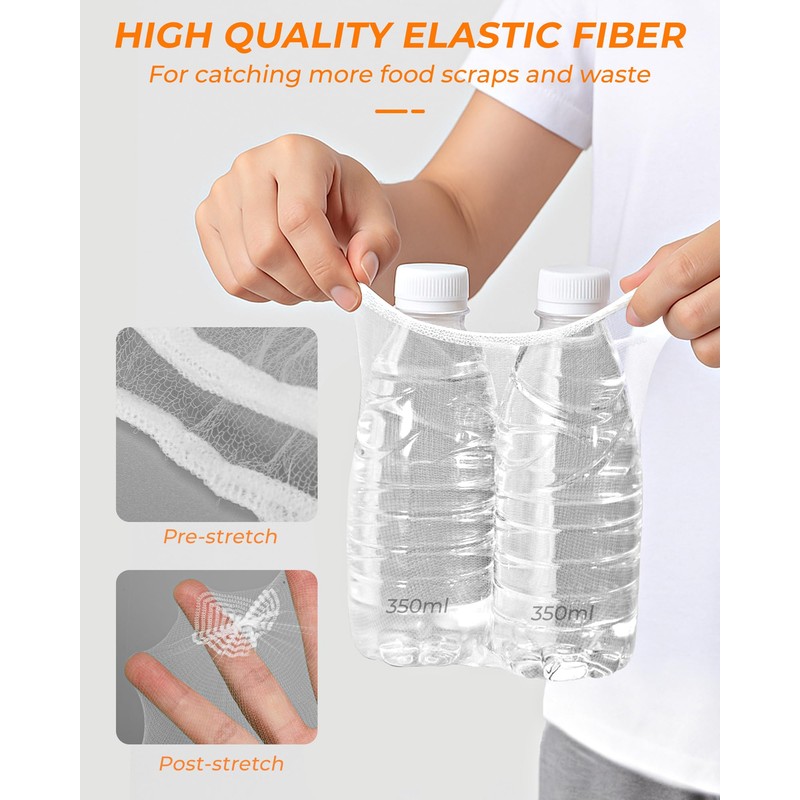 KONE Kitchen Sink Strainer Mesh Bag- 200 PCS Large Disposable