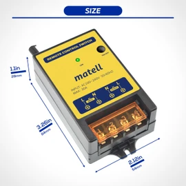 matell Wireless Remote Control Switch AC 110-240V 16A Relay | Supports 110V/120V/220V/240V, max 30A, for motor/pump/security systems, range 300ft