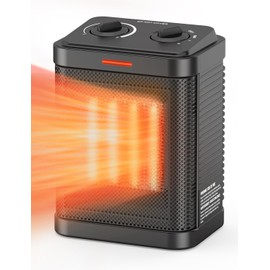 1500W Space Heater for Indoor Use, PTC Ceramic Heater with Thermostat, Small Space Heater 3 Modes, Electric Portable Heater with Safety Protection for Bedroom, Quiet Office, 2S Rapid Heating