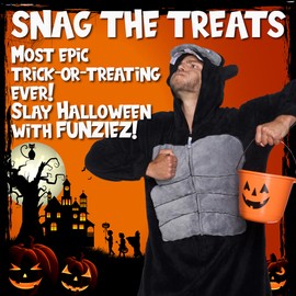 Silver Lilly Gorilla Costume - Adult Plush One Piece Animal Pajamas (Black, X-Large)