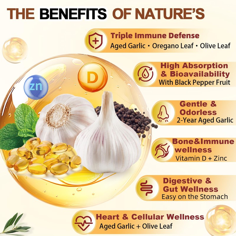 Pyrrolift Aged Garlic Extract - 1530mg with Vitamin D, Zinc,