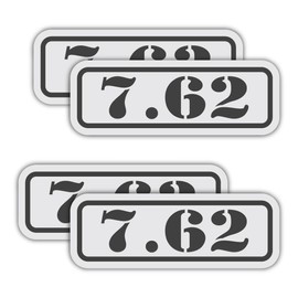 X4 | Reflective 7.62 Ammo Can Hard Hat Decals | Motorcycle Shield Helmet Decals | 7.62 Slug Bullet| Gun Box Decals | Toolbox Diesel Mechanic Shop Decals | (x4) 6” x 2” Vinyl Decals