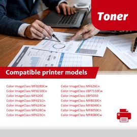 High-Yield 131 Toner Cartridges 4 Pack (Black, Cyan,Magenta, Yellow) Vsenk Compatible 131BK 131C 131M 131Y Toner Replacement for 131 Color imageCLASS ME8280CW ME624CW ME628Cw Printer