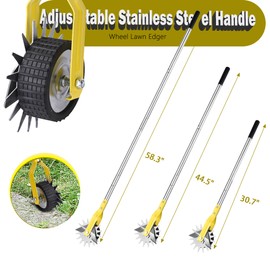 YEELOR Wheel Rotary Edger, Adjustable Length Lawn Edger, Stainless Steel Edger Lawn Tool, Lawn Tool for Manual Edger, Rotary Edger for Sidewalks, Gardens, Driveways and Flower Bed Edging, yellow