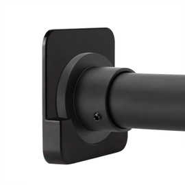 Black Shower Curtain Rod Holder for Wall Mount | Adhesive Shower Tension Rod Retainer for Tile | No Drilling | Stick On | 2 Pack, (Shower Curtain Rod Not Included)