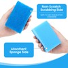 Tioncy 100 Pcs Individually Wrapped Sponges Kitchen Bulk Blue Dish