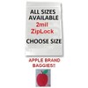 1000 PACK APPLE BRAND BAGGIES MINI 2mil CLEAR BAGS 1000 resealable plastic (12534)