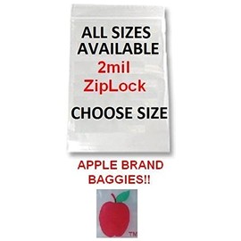 1000 PACK APPLE BRAND BAGGIES MINI 2mil CLEAR BAGS 1000 resealable plastic (12534)