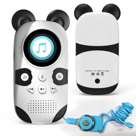 64GB MP3 Player Kids Bluetooth 5.3, Built-in 18 Sleep Music, Speaker, One Touch Recording, Portable Cute Panda for Lossless HiFi Sound, FM Radio, Voice Recording, Alarm Clock