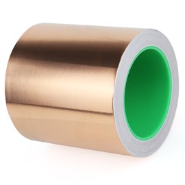BOMEI PACK Copper Foil Tape with Conductive Adhesive for Guitar and EMI Shielding, Crafts, Soldering, Stained Glass, Electrical Repairs, Grounding (4inch*66ft)
