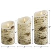 Eywamage Birch Bark Flameless Pillar Candles with Remote, Flickering Rustic