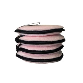 Lyra Linens - Reusable Makeup Remover Pads, 4 Pack – Ultra-Soft Washable Microfiber Pads, Eco-Friendly Double-Sided Cleansing Pad for Face & Eyes, 8 Colours – Perfect for All Skin Types (Dusky Pink)