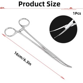 Fabselection 1Pcs Forceps Stainless Steel Clamps Curved Straight Plier,Locking Forceps Stainless SteelLocking Tweezers Clamp,Curved and Locking Forcep，