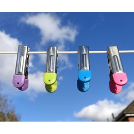 BuyElegant set of 20 Laundry Pegs - made of stainless steel - tight hold, Soft grip with plastic pads to avoid stains - Strong Laundry pegs for garden, balcony long lasting pegs for all weather