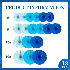 20 Pcs Black Hanging Paper Fan, Hanging Honeycomb Round Paper Fans for Weddings, Birthdays, Easter, Baby Showers, Classroom, Events Ceiling Party Supplies Decorations