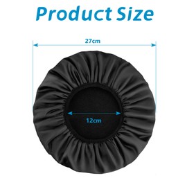 GVSS Duschhauben, schwarz, wiederverwendbar, für Damen, 27 cm, dreischichtige Duschhaube mit Mikrofaserfutter, geeignet für alle Haarlängen