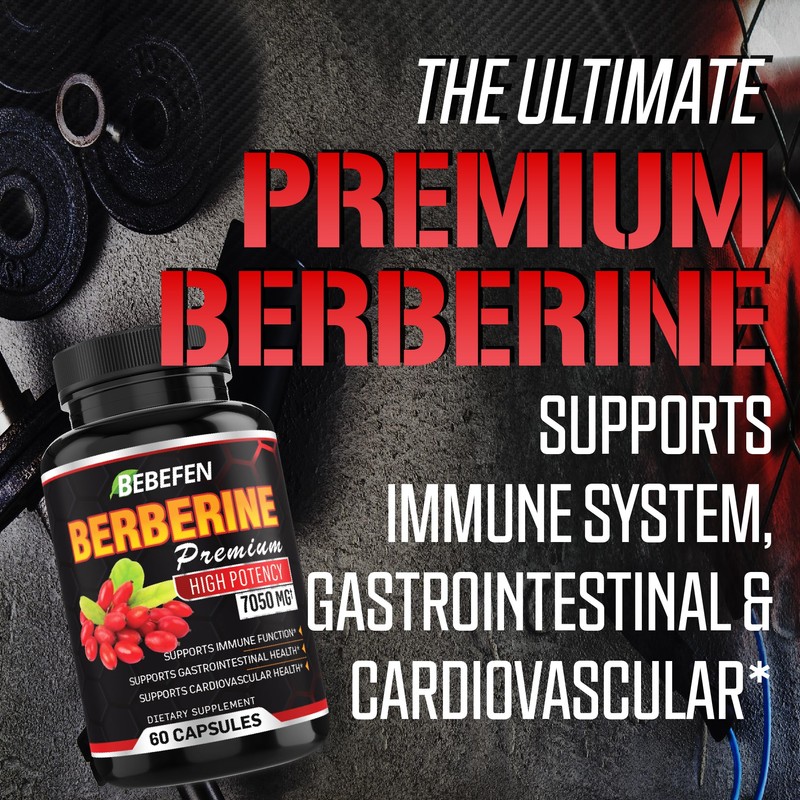 Berberine Extract Capsules - 7050mg Formula Pills with Black Pepper