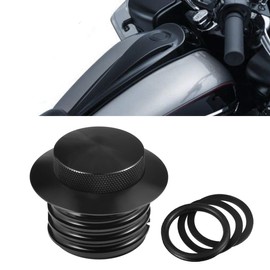 TUINCYN Pop-up Tank Tank Cap Black Vented Flush-Mounted Fuel Cap for Harley Davidson Regular Thread (1982-2019), Pack of 1