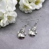 Snowman Charm Earrings - 46mm Tibetan Christmas Charms on Nickel