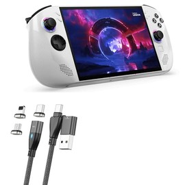 BoxWave Cable Compatible with Lenovo Legion Go S - MagnetoSnap PD AllCharge Cable (100W), Magnet PD 100W Charging Cable USB Type-C Micro USB - Jet Black