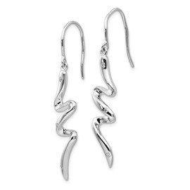 Real 925 Sterling Silver .06ct. Diamond Earrings - 47mm x 9mm
