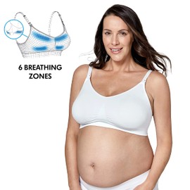 Medela Keep Cool Ultra Bra | Seamless Maternity and Nursing Bra with 6 Breathing Zones, Soft Touch fabric and Extra Support