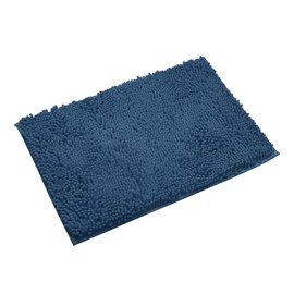 Alfombra de baño antideslizante, de microfibra extra suave para recámara, con respaldo antideslizante, absorbente de agua y polvo, almohadilla de ducha de secado rápido, almohadilla de escalera con aislamiento acústico, lavable a máquina (azul marino, 17