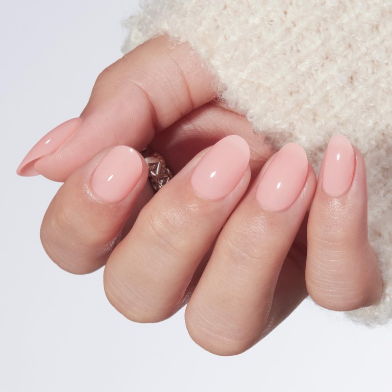 modelones Kit de uñas postizas ovaladas semitransparentes en color rosa