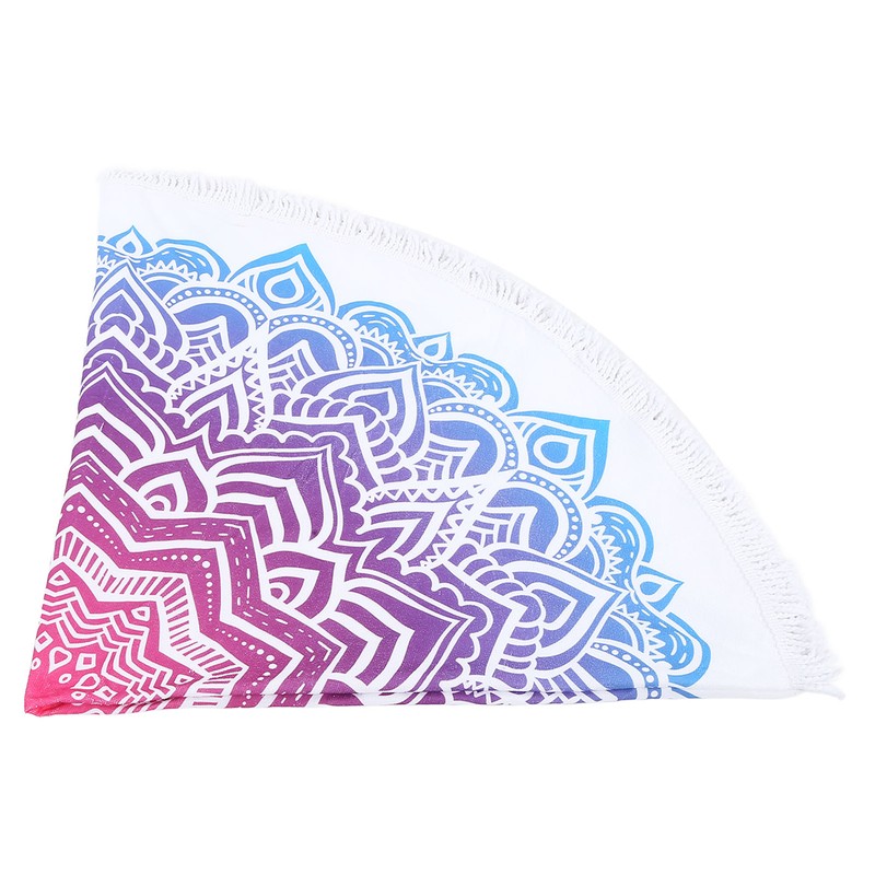 Round Beach Towel Blanket Circular Beach Tassels Blanket Oversized Picnic