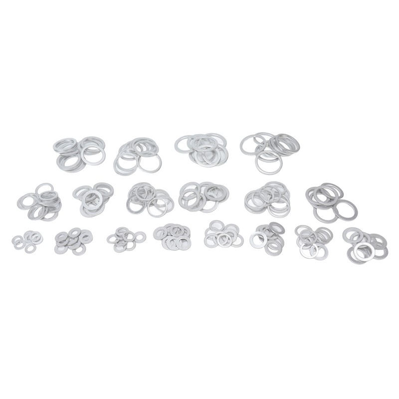 470Pcs Sealing Washer Aluminum Alloy Round Flat Washer Assortment Kit