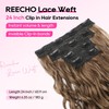 REECHO Curly Hair Extensions, 4PCS 24 inch Clip in Hair