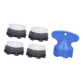 EBTOOLS Aireador de Grifo de 24mm, Pieza de Repuesto, Filtro de Inserción, Aireador Restrictor con Llave de Extracción para Baño, Cocina, Fregadero, 4