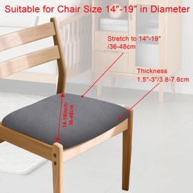 2 Pcs Stretch Velvet Dining Chair Covers, Washable Slipcovers With Ties, Removable Seat Protectors for Kitchen Dining Room Chairs, Dark Grey