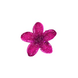 Sparkly Pink Flower Hair Clip with Rhinestone Glitter, Plumeria Design (Rose Pink)
