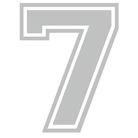 Applicable Pun Varsity Number 7 - Vinyl Decal - Light Grey 9 Inches Tall