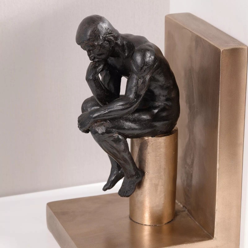 Hi-Line Gift Ltd. Thinker Bookends Set of 2, Resin Pair