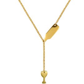 Jude Jewelers Collar de acero inoxidable para botella de vino y cristal deslizante para cóctel, fiesta, bar, Metal