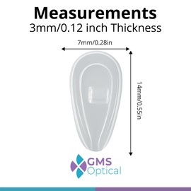 GMS Optical Comfort Line - Air Bag Screw-in Soft Silicone Nose Pads for Glasses, Sunglasses, Glasses Repair Kit with Screws, Keep Glasses from Sliding (7mm/14mm(10 Pair))