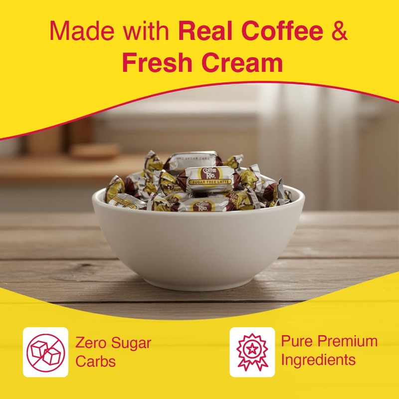 Coffee Rio Sugar Free Latté Coffee Candy, Pack of 4
