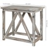 MyGift Rustic Torched Wood Farmhouse End Table, Rectangular Accent Sofa