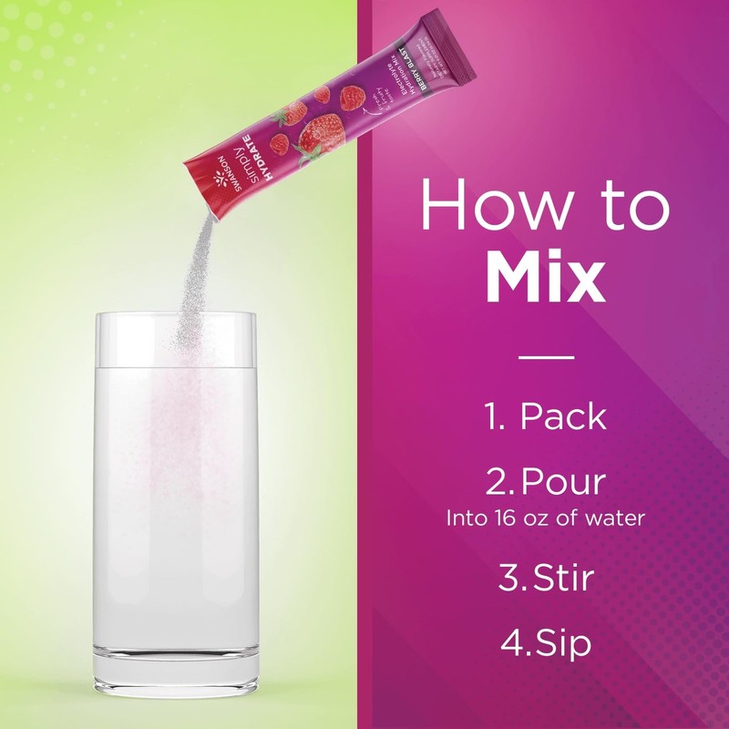 Swanson Simply Hydrate Electrolyte Mix - Sugar-Free Berry Blast Flavor