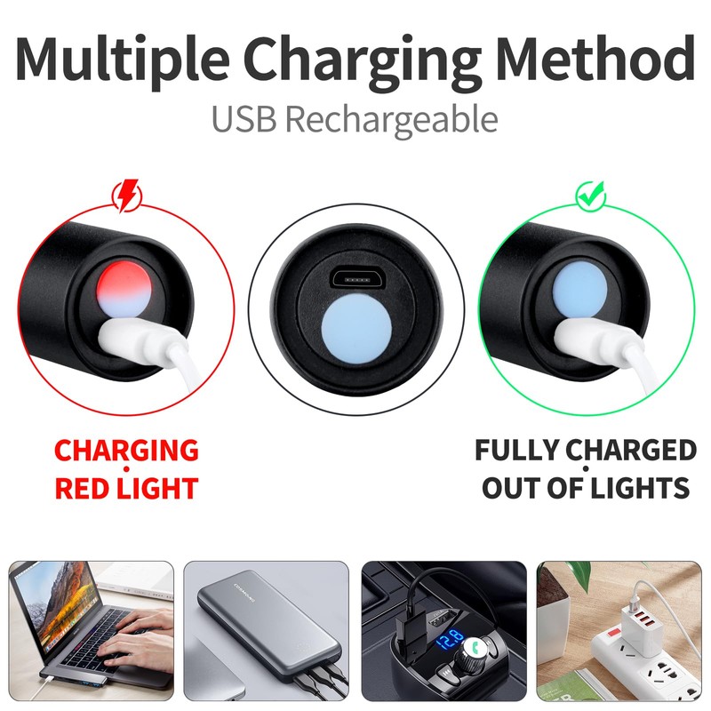UV Flashlight USB Rechargeable, 365nm Black Light Flashlight, Mini &