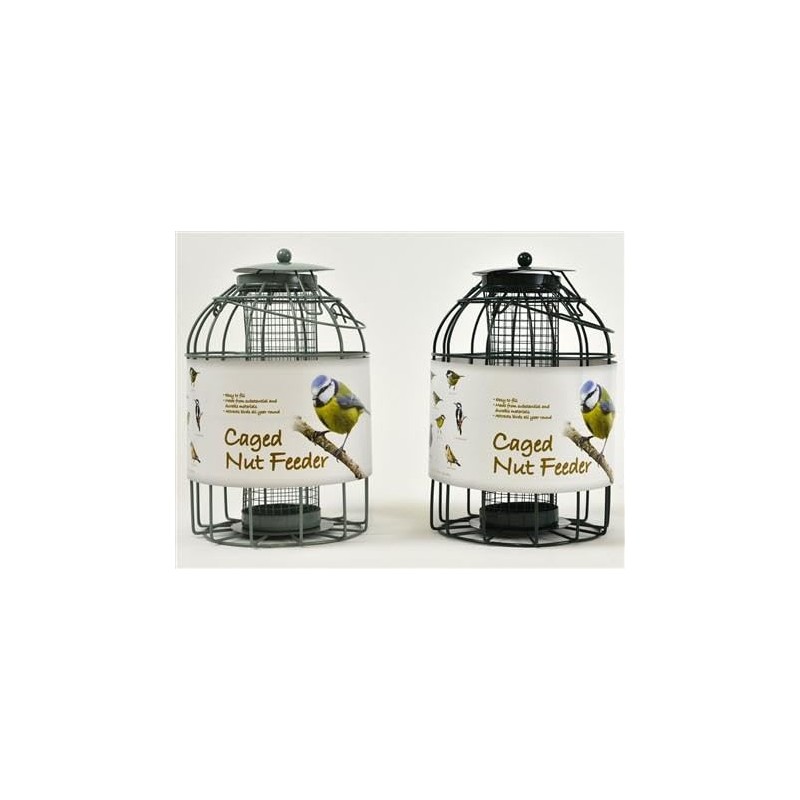 Green Jem Caged Peanut Wild Bird Feeder, Squirrel Proof, Holds