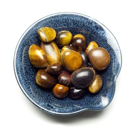 Cherry Tree Collection 1/2 Pound Tumbled Polished Stones | 1/2" - 1" Size Nuggets | Crystals for Decoration, Healing, Reiki, Chakra (Tiger's Eye)