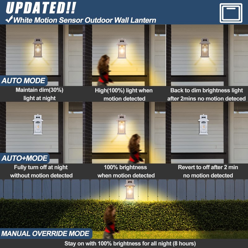 Advanced Motion Sensor Outdoor Lights 2 Packs - White Dusk