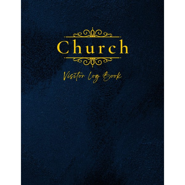 Church Visitor Log Book Navy Design Theme: Log Book Visitor